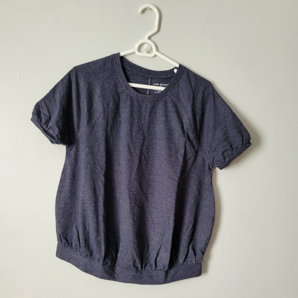 Lane Bryant Women's Shirt Gray 18/20 2X Comfy Stretch Activewear T-Shirt NWT